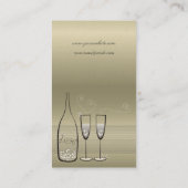 Silver Bubbles Champagne Cheers Chic Modern Visitekaartje (Achterkant)