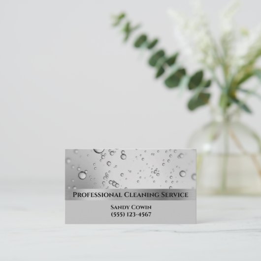 Silver Bubbles Professional Cleaning Services Visitekaartje (Staand voorkant)