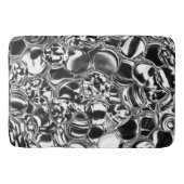 Silver bubbles with glass or metal tone badmat (Voorkant)