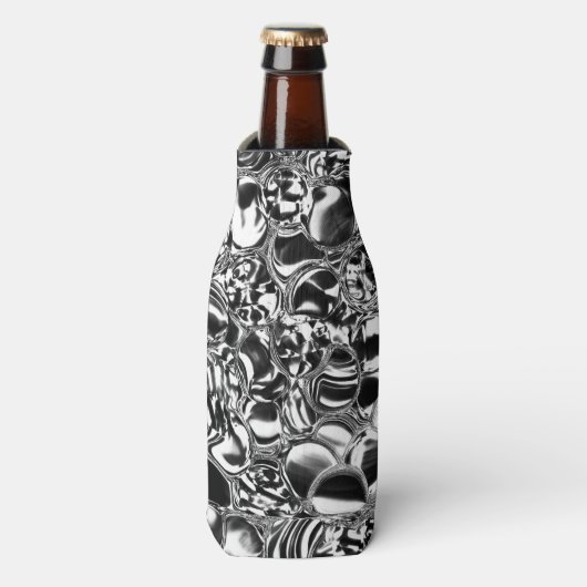 Silver bubbles with glass or metal tone flesjeskoeler (Fles Voorkant)