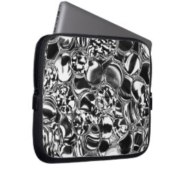 Silver bubbles with glass or metal tone laptop sleeve