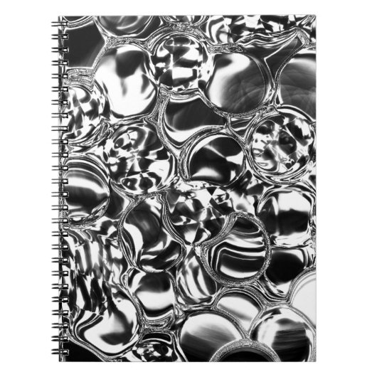 Silver bubbles with glass or metal tone notitieboek (Voorkant)