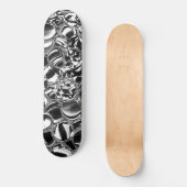 Silver bubbles with glass or metal tone persoonlijk skateboard (Voorkant)