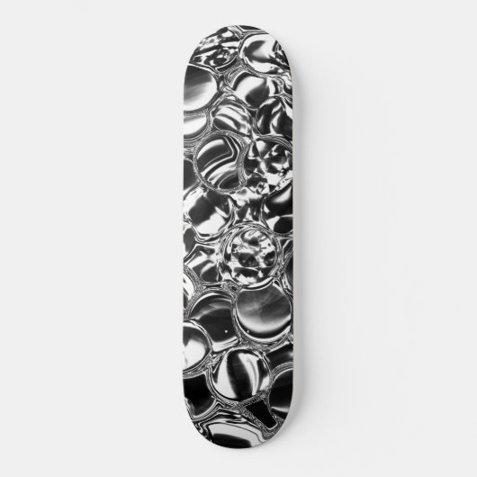 Silver bubbles with glass or metal tone persoonlijk skateboard (Voorkant)