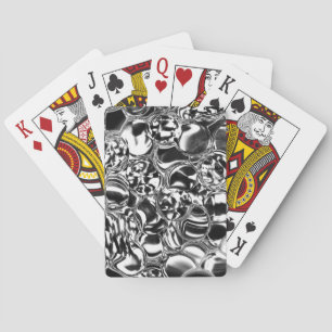 Silver bubbles with glass or metal tone pokerkaarten