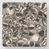 Silver bubbles with glass or metal tone stenen onderzetter (Voorkant)