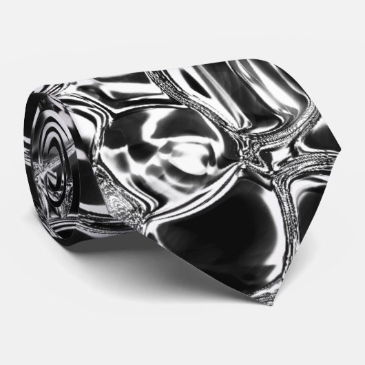 Silver bubbles with glass or metal tone stropdas (Opgerold)