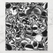 Silver bubbles with glass or metal tone wijn etiket (Enkel label)