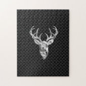 Silver Buck op koolstofvezeldecor Legpuzzel (Verticaal)