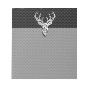 Silver Buck op koolstofvezeldecor Notitieblok
