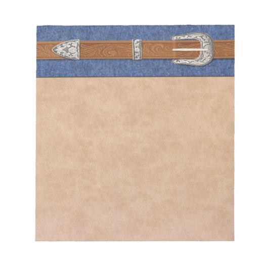 Silver Buckle op Denim Notitieblok (Voorkant)