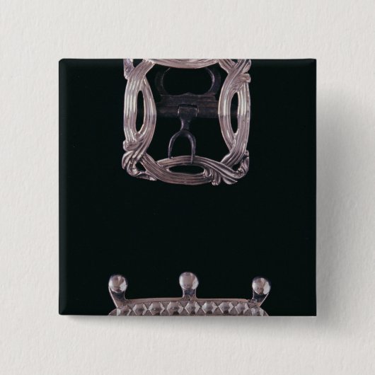 Silver buckles, Engels, eind 18e eeuw Vierkante Button 5,1 Cm (Voorkant)