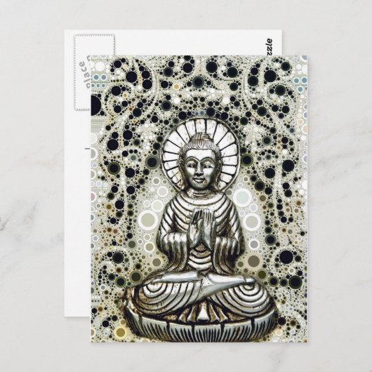 Silver Buddha Briefkaart (Voorkant / Achterkant)