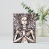 Silver Buddha Briefkaart (Staand voorkant)