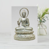 Silver Buddha Fine Art Fotografie Feestdagenkaart (Staand voorkant)