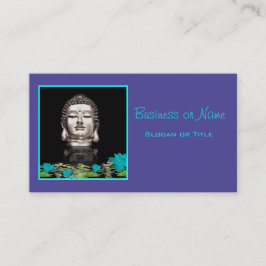 Silver Buddha Head Statue Visitekaartje