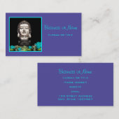 Silver Buddha Head Statue Visitekaartje (Voorkant / Achterkant)