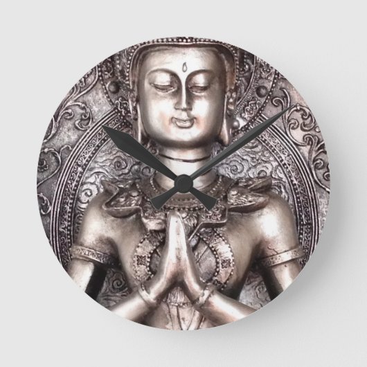 Silver Buddha Ronde Klok (Voorkant)