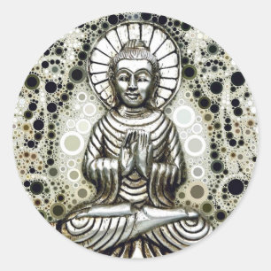 Silver Buddha Stickers