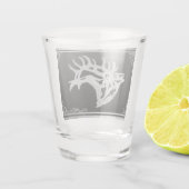 Silver Bull Elk Shot Glass Glas (Achterkant)