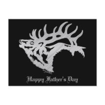 Silver Bull Elk Silhouette