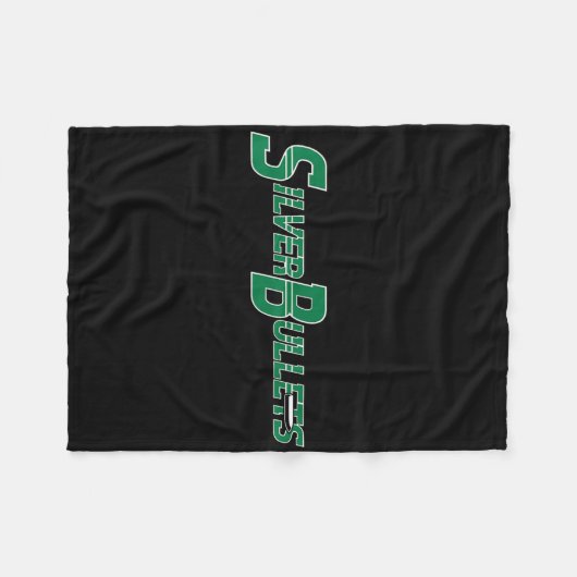 Silver Bullets Softll - Green On Navy  Fleece Deken (Voorkant (Horizontaal))