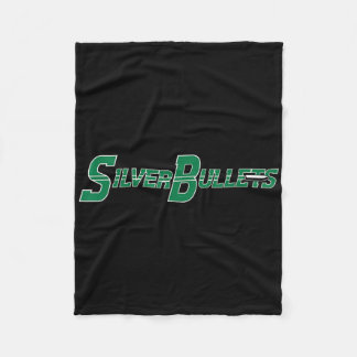 Silver Bullets Softll - Green On Navy  Fleece Deken