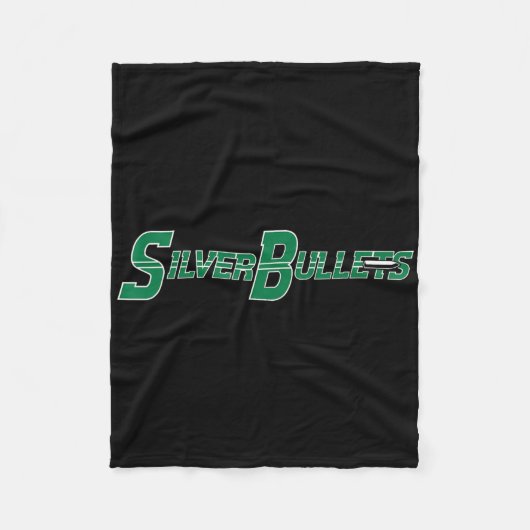 Silver Bullets Softll - Green On Navy  Fleece Deken (Voorkant)