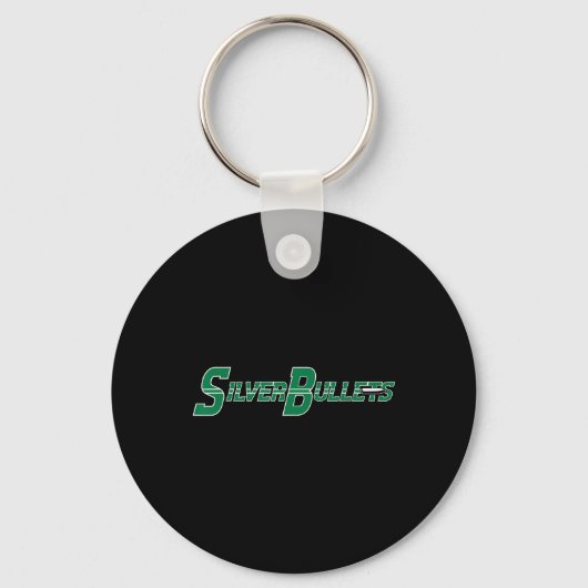 Silver Bullets Softll - Groen op Marineblauw Sleutelhanger (Voorkant)