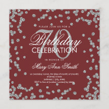 Silver Burgundy 70th Birthday Glitter Confetti