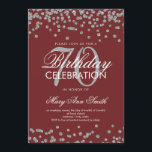 Silver Burgundy 70th Birthday Glitter Confetti Kaart<br><div class="desc">Elegant 70th Birthday Faux Glitter Confetti Silver Burgundy nodigde sjabloon uit. Geweldig voor 70ste verjaardagsfeestjes en nog veel meer!</div>