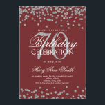 Silver Burgundy 70th Birthday Glitter Confetti Kaart<br><div class="desc">Elegant 70th Birthday Faux Glitter Confetti Silver Burgundy nodigde sjabloon uit. Geweldig voor 70ste verjaardagsfeestjes en nog veel meer!</div>