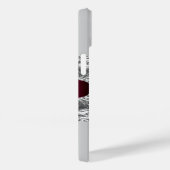 Silver burgundy agate marble name script Case-Mate iPhone case (Achterkant / Rechts)