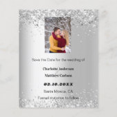 Silver burgundy florale foto Save the Date bruilof
