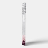 Silver burgundy florals elegant monogram Case-Mate iPhone case (Achterkant / Rechts)