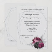 Silver Burgundy Marsala Floral Vrijgezellenfeest Kaart (Voorkant / Achterkant)