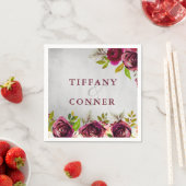 Silver Burgundy Wedding Verloving Jubileum Servetten (Insitu)