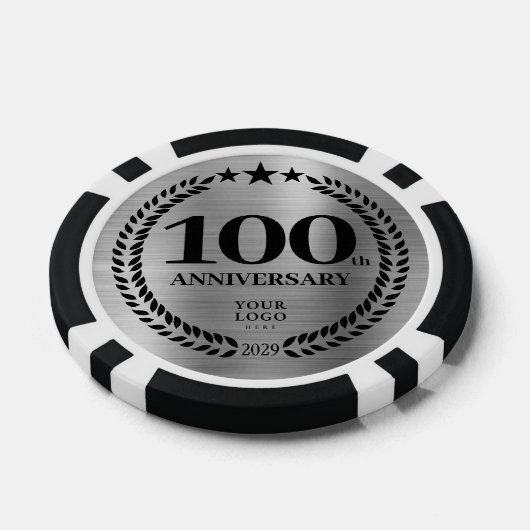 Silver Business 100th Anniversary Poker Chips (Enkel)