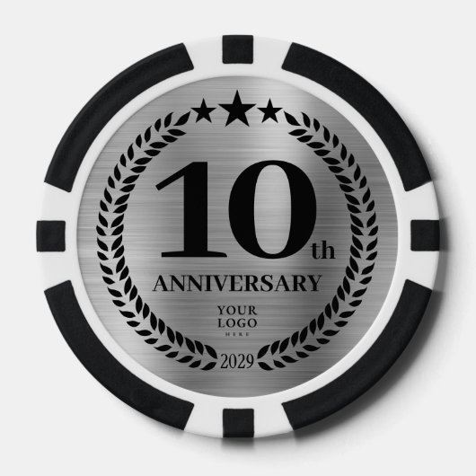 Silver Business 10th Anniversary Poker Chips (Voorkant)