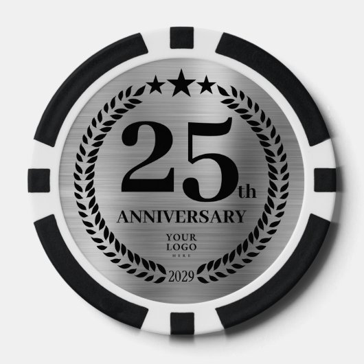 Silver Business 25th Anniversary Poker Chips (Voorkant)