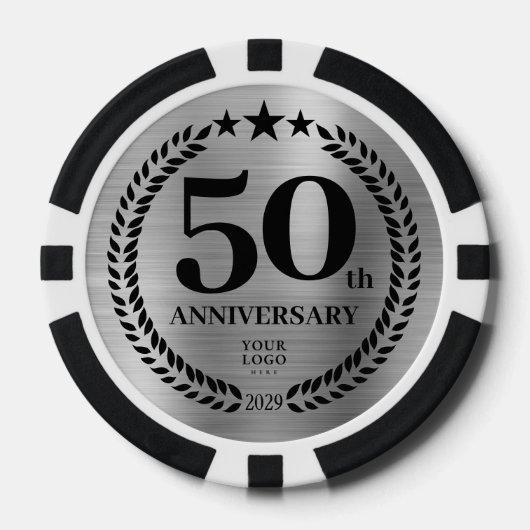 Silver Business 50th Anniversary Poker Chips (Voorkant)