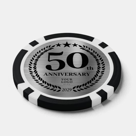 Silver Business 50th Anniversary Poker Chips (Enkel)
