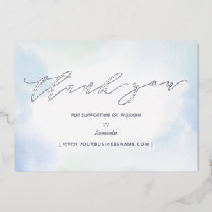 Silver Business Logo Hartelijk dank, pakket invoeg Folie Uitnodiging