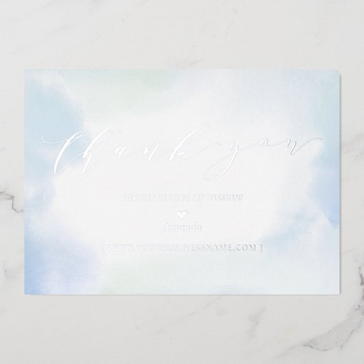 Silver Business Logo Hartelijk dank, pakket invoeg Folie Uitnodiging (Voorkant)