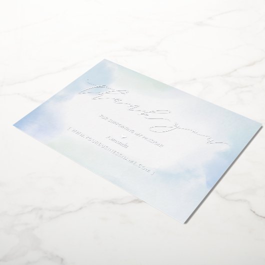 Silver Business Logo Hartelijk dank, pakket invoeg Folie Uitnodiging (Gedraaid)