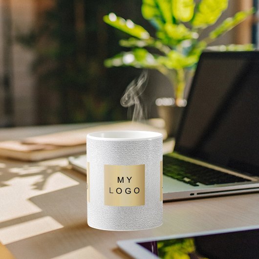 Silver Business logo Koffiemok