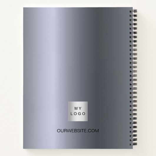 Silver Business logo name Notitieboek (Achterkant)