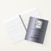 Silver Business logo name Notitieboek (Binnen)