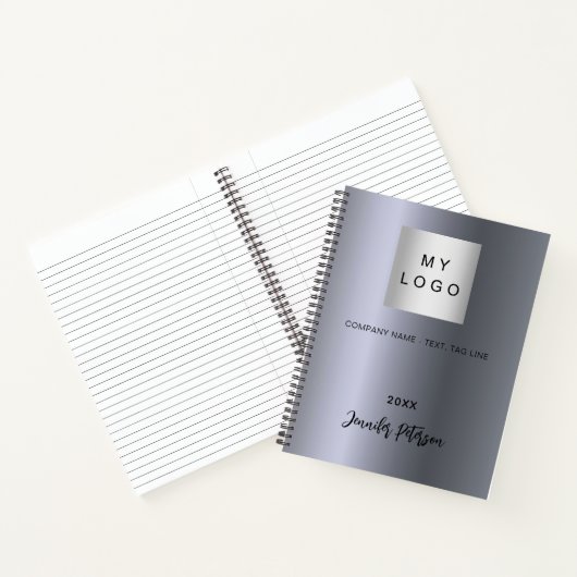 Silver Business logo name Notitieboek (Binnen)