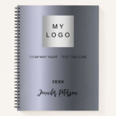 Silver Business logo name Notitieboek (Voorkant)